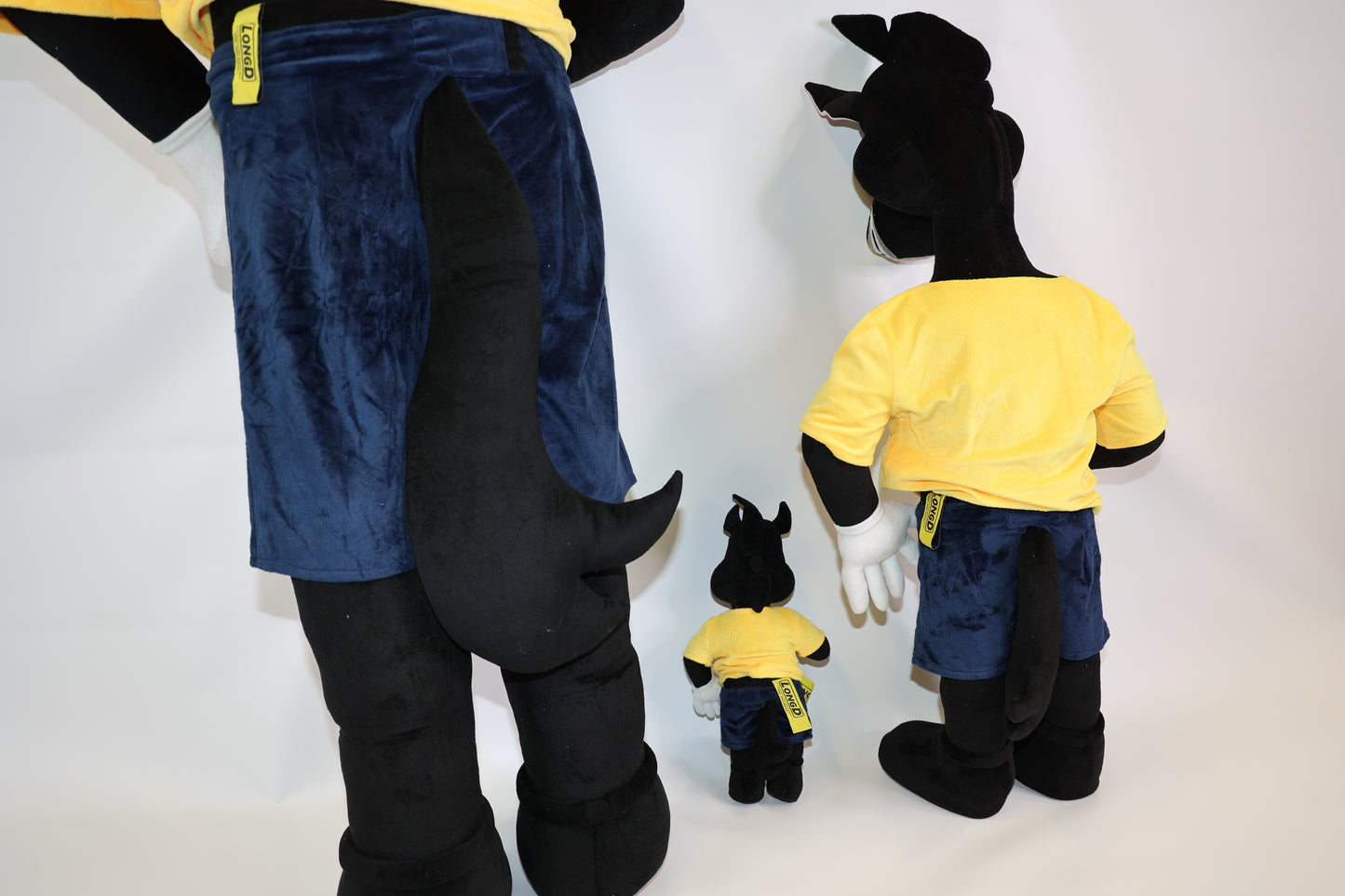 rear view of authentication tags in velour shirts